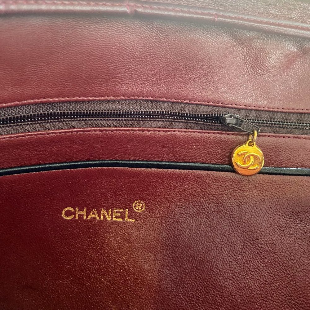 CHANEL 🔥CC Logo Matelasse Chain Shoulder Tote Bag Leather Black - Picture 14 of 16